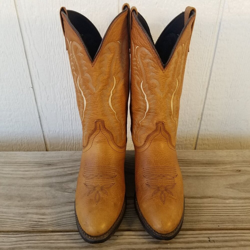 Laredo Abby Collection Womens Saddle Tan Leather Western Boots 7 M 51080